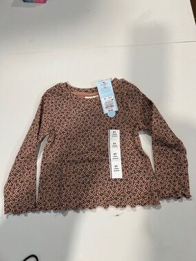 Cat & Jack Mauve Pink Leopard Print Long Sleeve Top